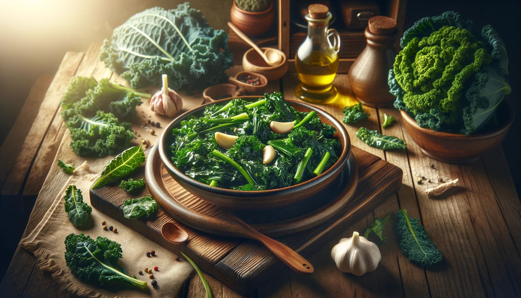 Kale (Winter Greens) With Garlic