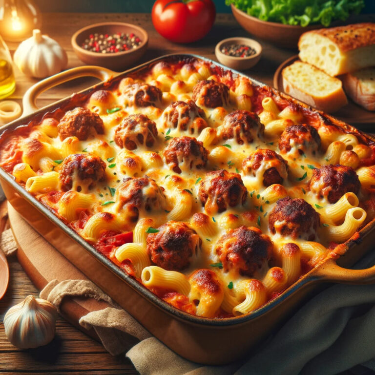 Meatball Macaroni Bake