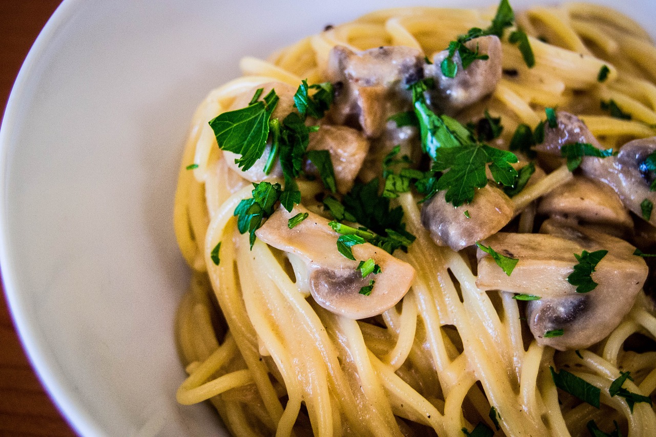 Angel Hair Pasta With Creamy Mushroom Sauce