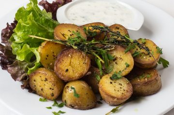 Baked Potatoes With Chive Sauce