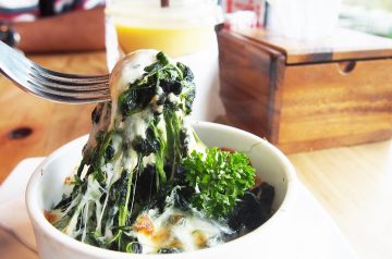 Baked Spinach With Three Cheeses