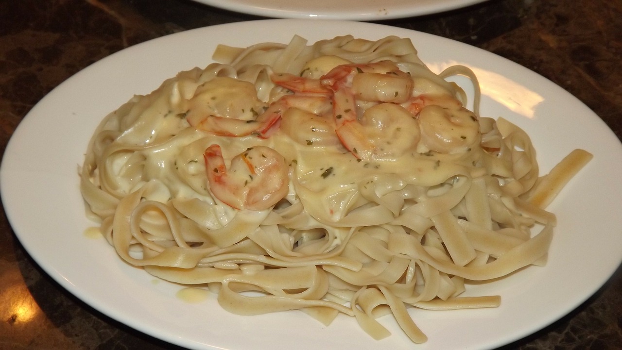 Barbecue Shrimp over Pasta