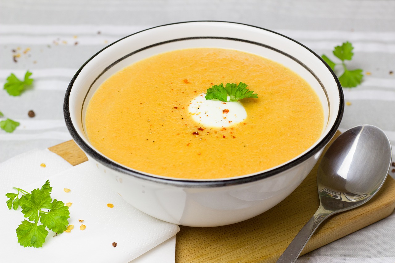 Carrot Cumin Soup With Toasted Pecans