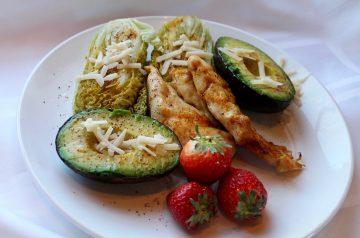 Layered Chicken Avocado Nacho Salad