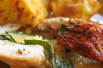 Chicken Breasts Smothered in Tomatoes and Mozzarella