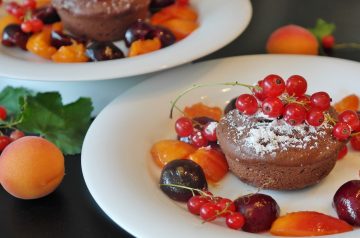Chocolate Spoon Cake With Cognac Cherries