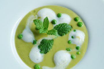 Creamy Green Pea Soup With Smoked Salmon