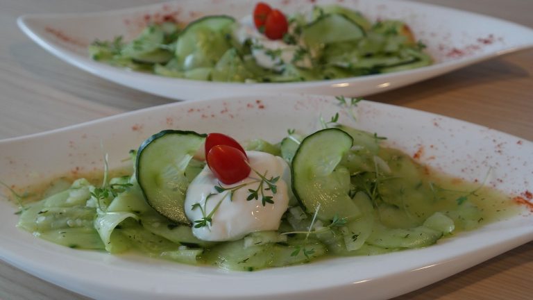 Cucumber Melon Salad With Raspberry Vinegar