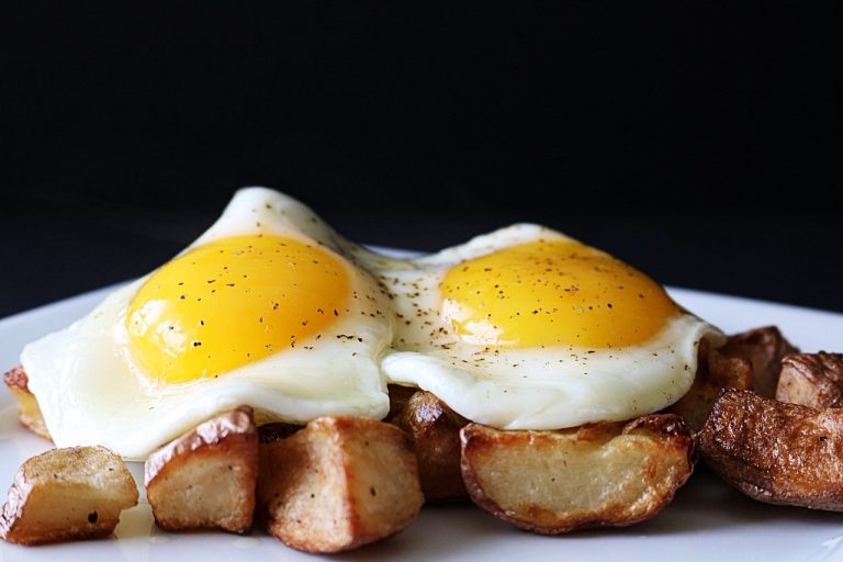 Chili Sweet Potato Hash With Fried Eggs and Fresh Tomato Salsa