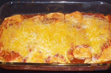 Layered  Chicken Enchiladas With Tomatillo-Cilantro Sauce