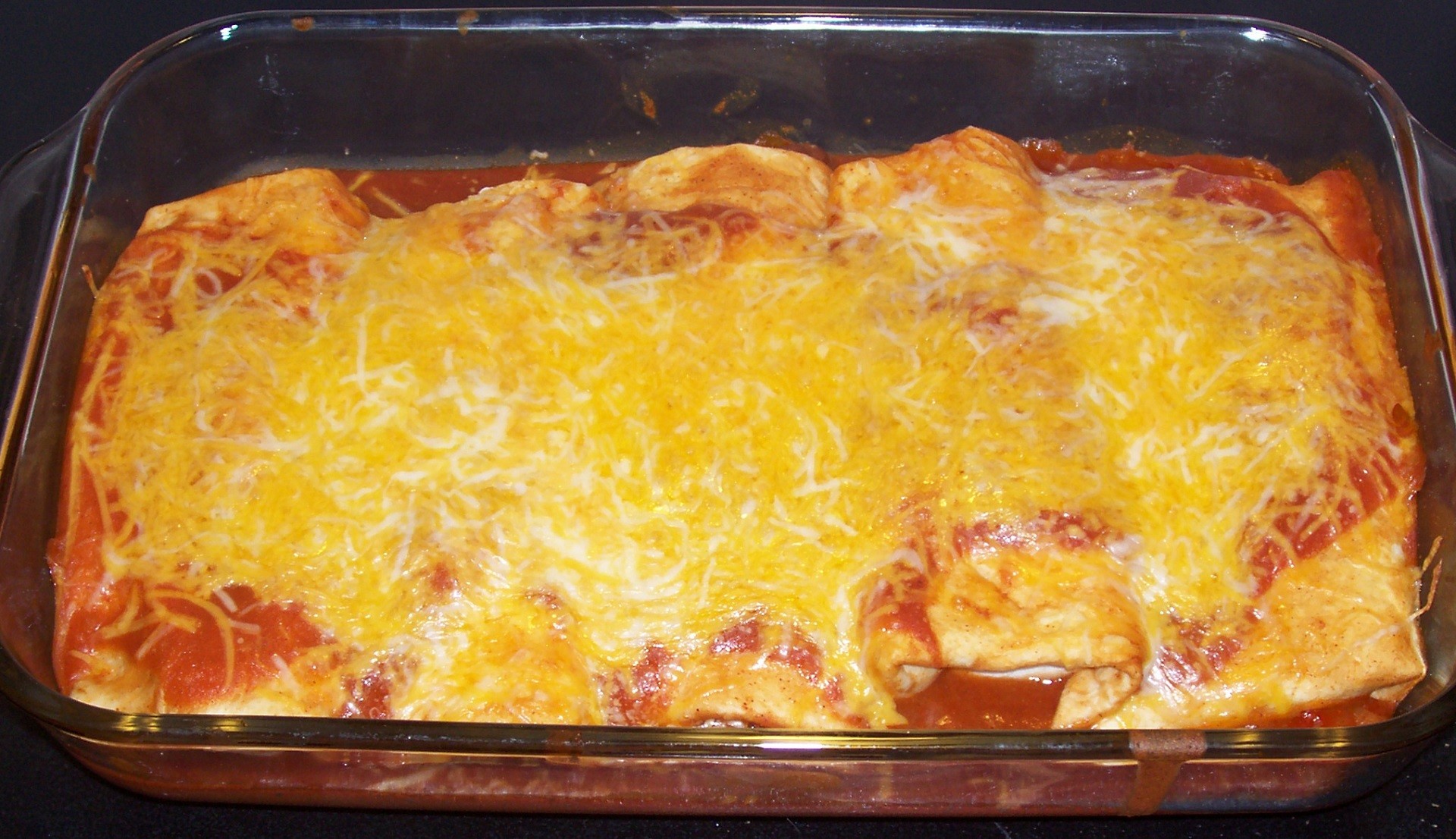 Layered  Chicken Enchiladas With Tomatillo-Cilantro Sauce