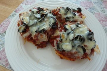 English Muffin Olive Cheese Melts