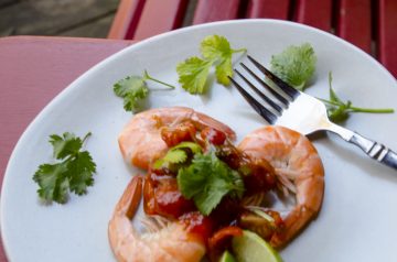 Fire Shrimp Salad with Cilantro Lime Dressing