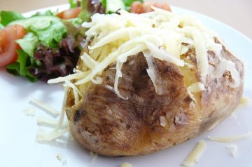 Fontina and bell pepper baked potato topping