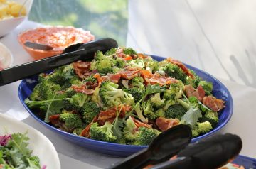 Broccoli Slaw With Turkey Bacon and Water Chestnuts