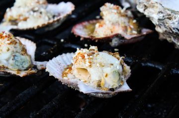 Steamed Oysters in Tomato Vinaigrette Served in Sake Cups