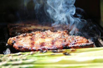 Grilled Basil Salmon Steaks