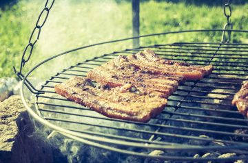 Grilled Meat Skewers With Bay Leaves