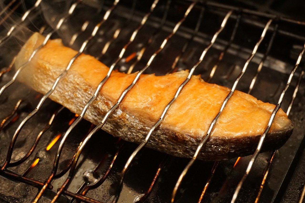 Grilled Salmon with Ginger-Orange Mustard Glaze