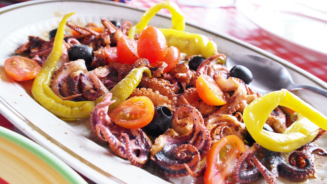 Grilled Vegetables Marinated With Oil and Vinegar
