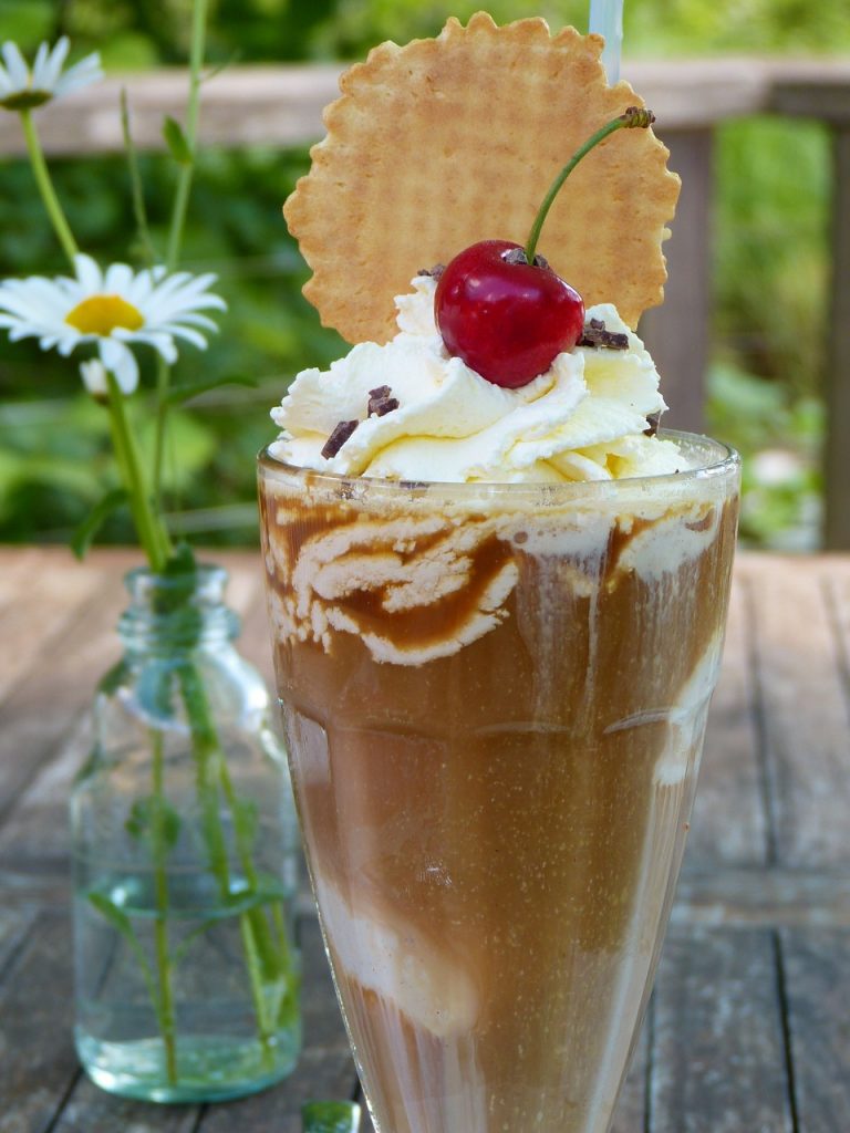Ice cream and coffee malt
