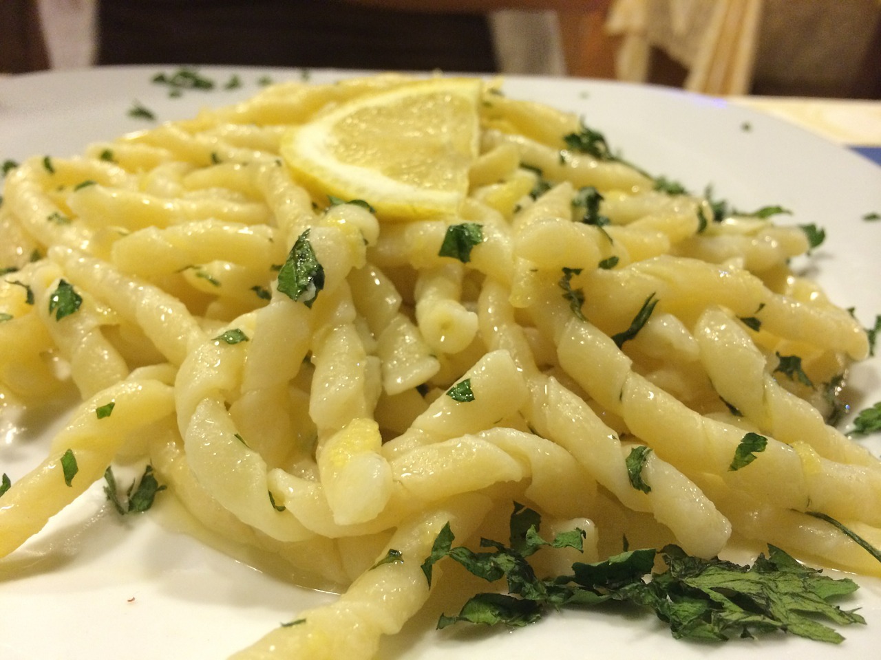 Lemon Braised Artichokes over Pasta