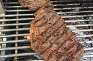 Rib Eye Roast and Oven-Browned Vegetables With Easy Savory Sauce