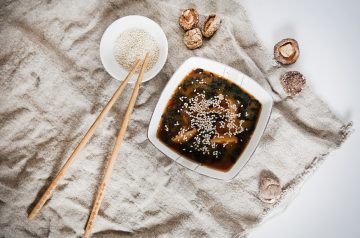 Miso Soup With Shiitake Mushrooms and Tofu