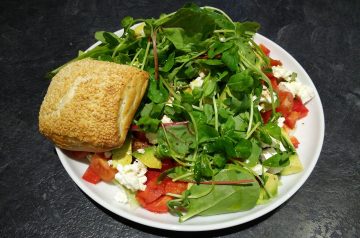 Avocado and Feta Cheese Salad Wraps