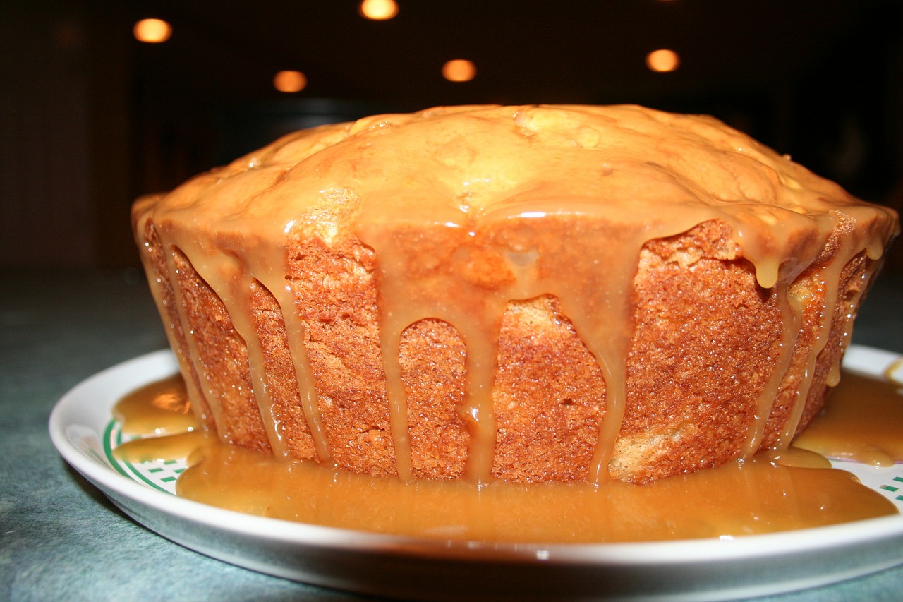 October Apple Cake With Hot Caramel Sauce