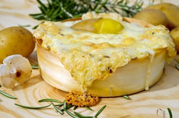 Double Baked Potatoes With Mushrooms and Cheese