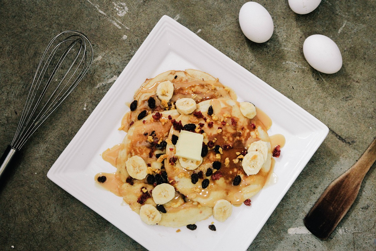 Ricotta Pancakes With Banana-pecan Syrup