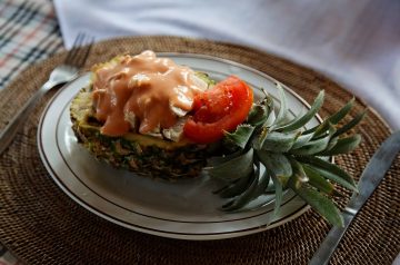 pineapple shrimp with scallion rice
