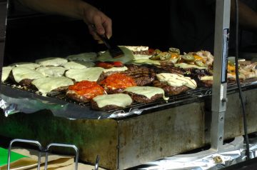 Pita Burgers with Cucumber-Yogurt Sauce