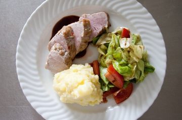 Pork Chops With Country Gravy and Mashed Potatoes