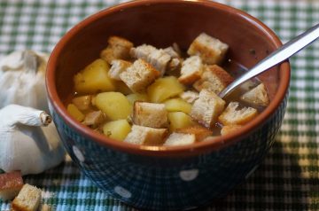 Potato and Garlic Soup With Herbs