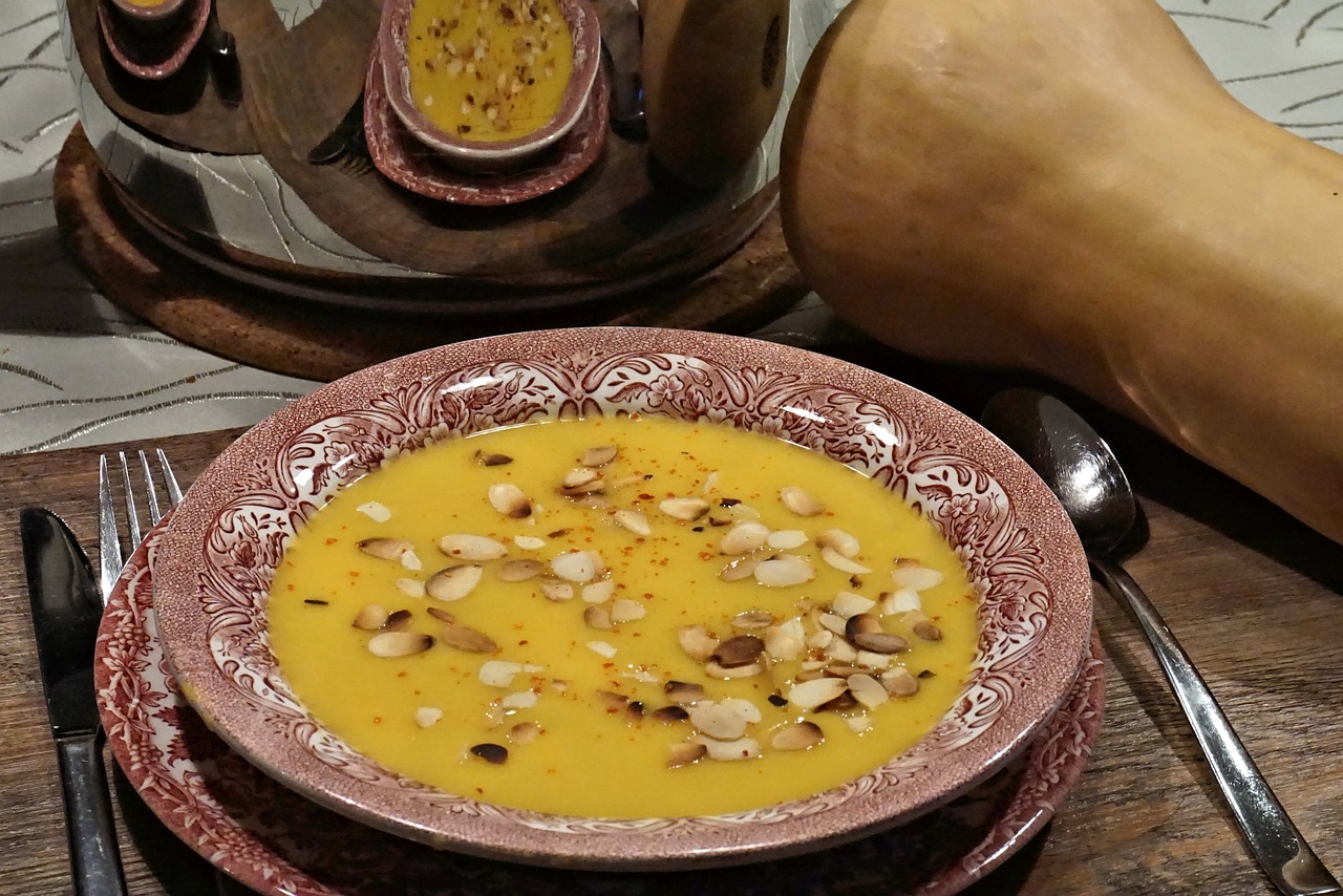 Pumpkin Soup With Coriander Paste