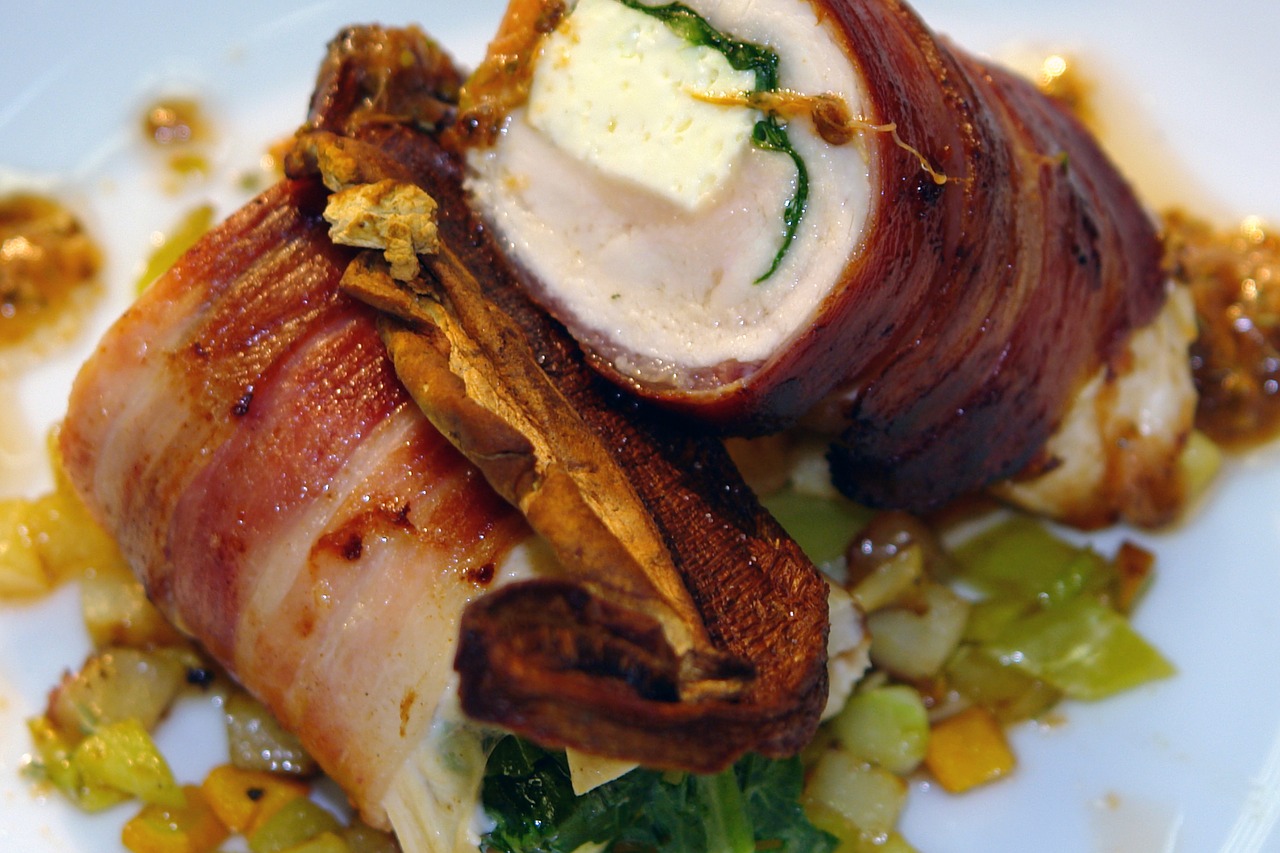 Bacon Wrapped Chicken With Mushrooms