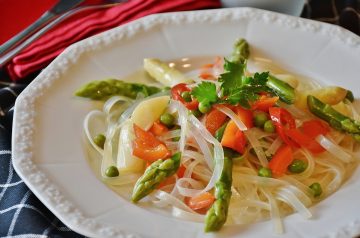 Sesame Pasta Salad With Red Peppers and Snow Peas