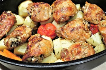 Chicken Roasted With Artichokes and Tomatoes  W-M