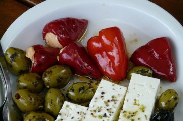 Roasted Olives in Feta Cheese