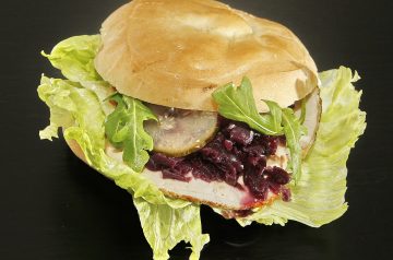 Open-Face Sliced Pork-N-Mushroom Sandwich With Gravy