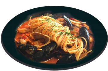 Seafood Mix over Angel Hair Pasta