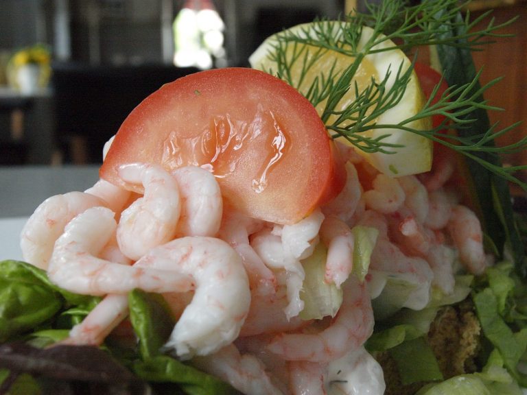 Shrimp and Lemon Skewers With Feta Dill Sauce