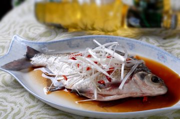 Chinese Steamed Whole Fish With Green Onion and Ginger