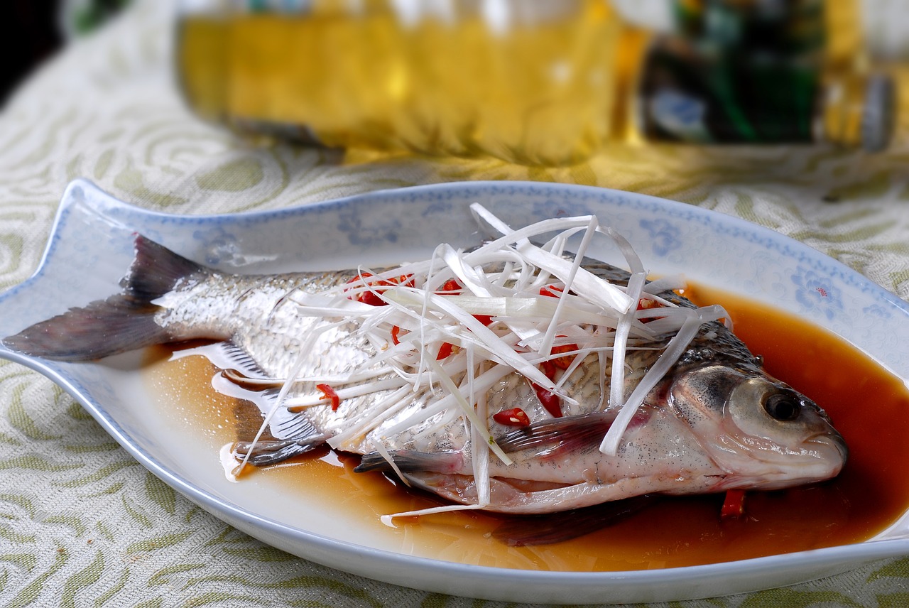 Chinese Steamed Whole Fish With Green Onion and Ginger