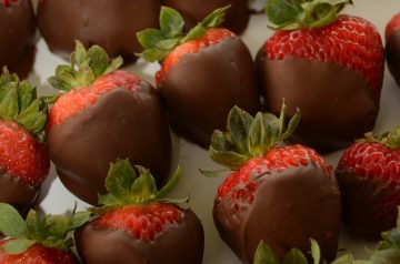 Strawberry Chocolate Rice Krispies Squares