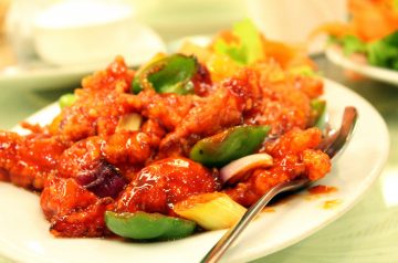 Sweet and Spicy Glazed Pork Cubes