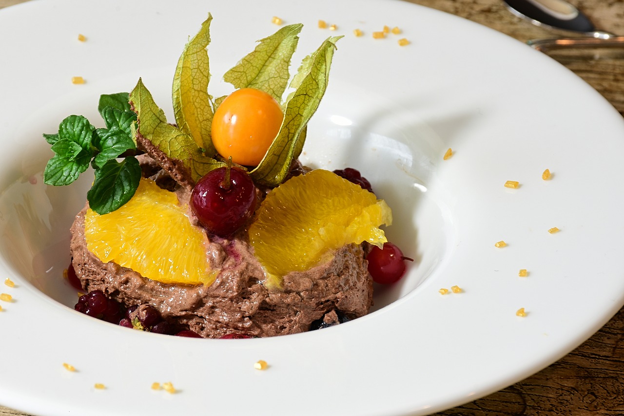 Toblerone Mousse Fondues with Meringues and Fruit