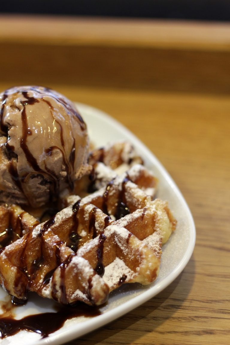 Chocolate Raspberry Waffle Pudding